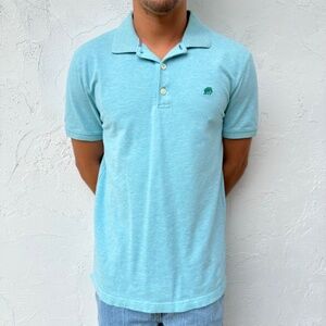 Men's Light Blue Banana Republic Short Sleeve Polo Shirt Size Large